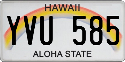 HI license plate YVU585