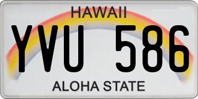 HI license plate YVU586