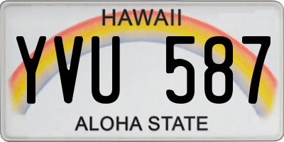 HI license plate YVU587