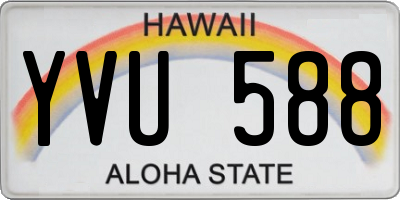 HI license plate YVU588