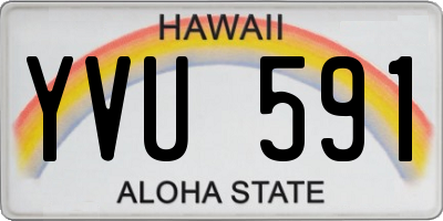 HI license plate YVU591