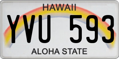HI license plate YVU593