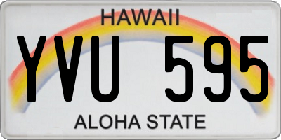HI license plate YVU595
