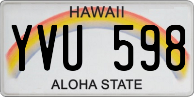 HI license plate YVU598