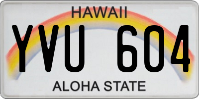HI license plate YVU604