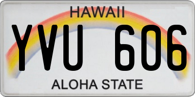 HI license plate YVU606