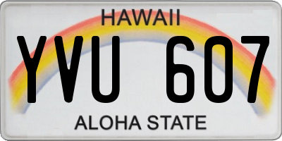 HI license plate YVU607