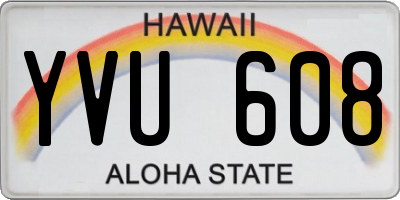 HI license plate YVU608