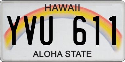 HI license plate YVU611