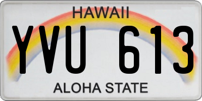 HI license plate YVU613