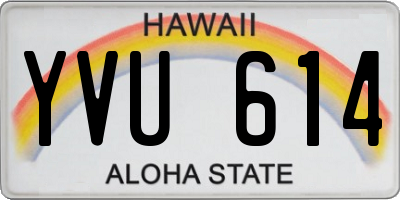 HI license plate YVU614