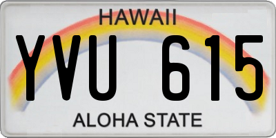 HI license plate YVU615