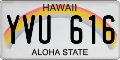 HI license plate YVU616