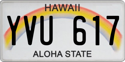 HI license plate YVU617