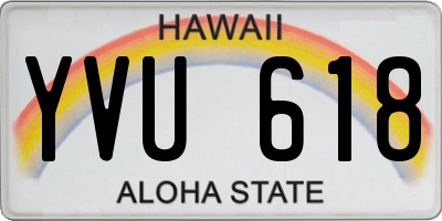 HI license plate YVU618