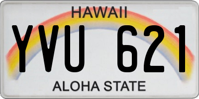 HI license plate YVU621