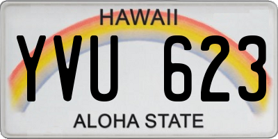 HI license plate YVU623
