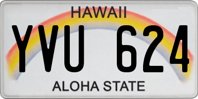 HI license plate YVU624