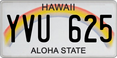 HI license plate YVU625