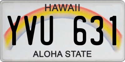 HI license plate YVU631