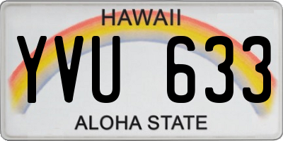 HI license plate YVU633
