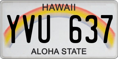 HI license plate YVU637