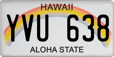 HI license plate YVU638