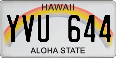 HI license plate YVU644