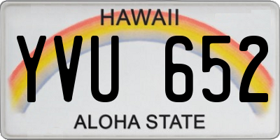HI license plate YVU652