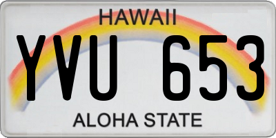 HI license plate YVU653