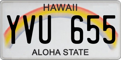 HI license plate YVU655