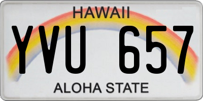 HI license plate YVU657