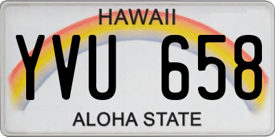 HI license plate YVU658