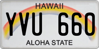 HI license plate YVU660