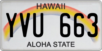 HI license plate YVU663