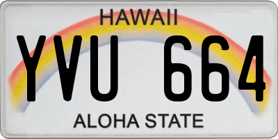 HI license plate YVU664