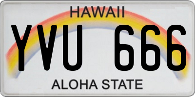HI license plate YVU666