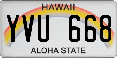HI license plate YVU668