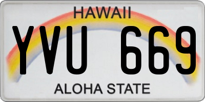HI license plate YVU669