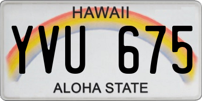 HI license plate YVU675