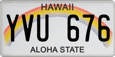 HI license plate YVU676