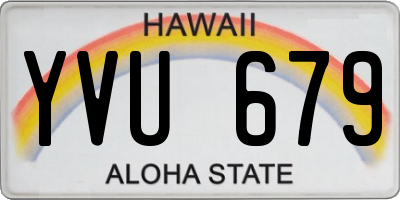 HI license plate YVU679