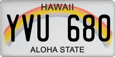 HI license plate YVU680