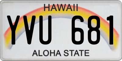 HI license plate YVU681