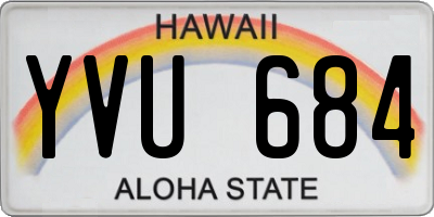 HI license plate YVU684