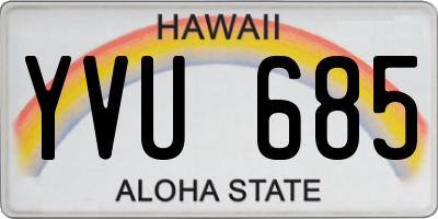 HI license plate YVU685