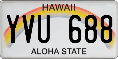 HI license plate YVU688