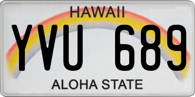 HI license plate YVU689