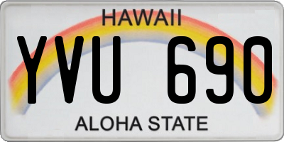 HI license plate YVU690