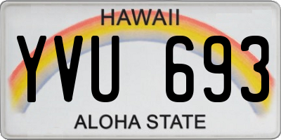HI license plate YVU693